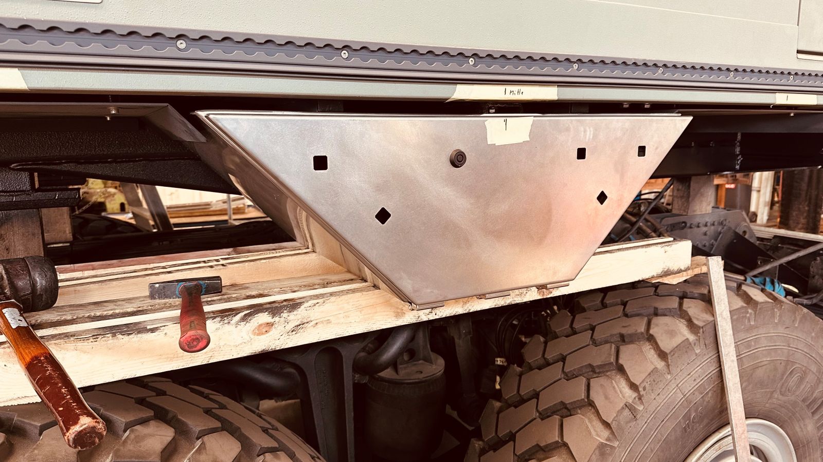 Die mittlere Stau Box ist erst mal ausgerichtet